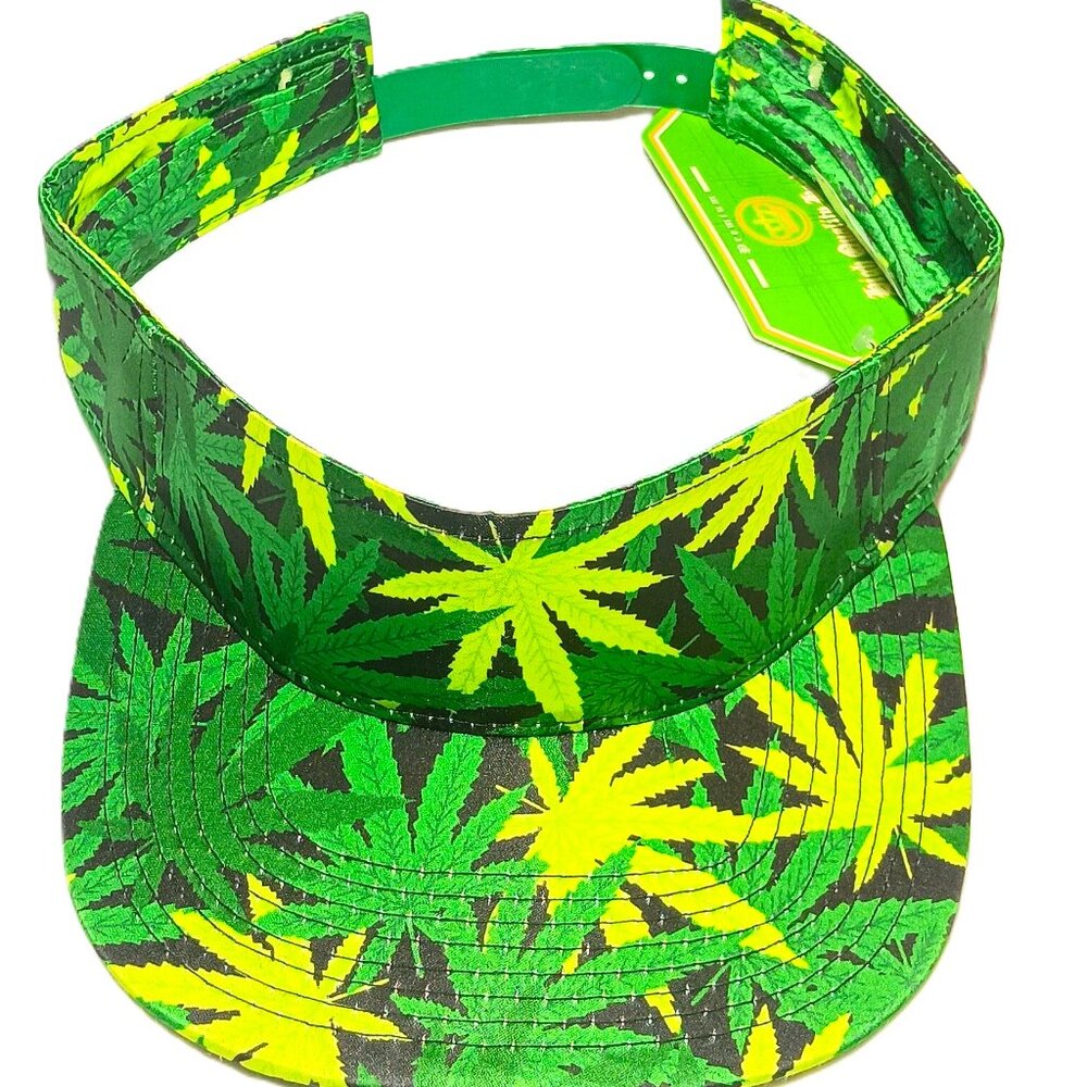GREEN CANNABIS - Pot Leaf Sun Visor Hat